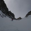 Descente dans le couloir N. C'est raide.